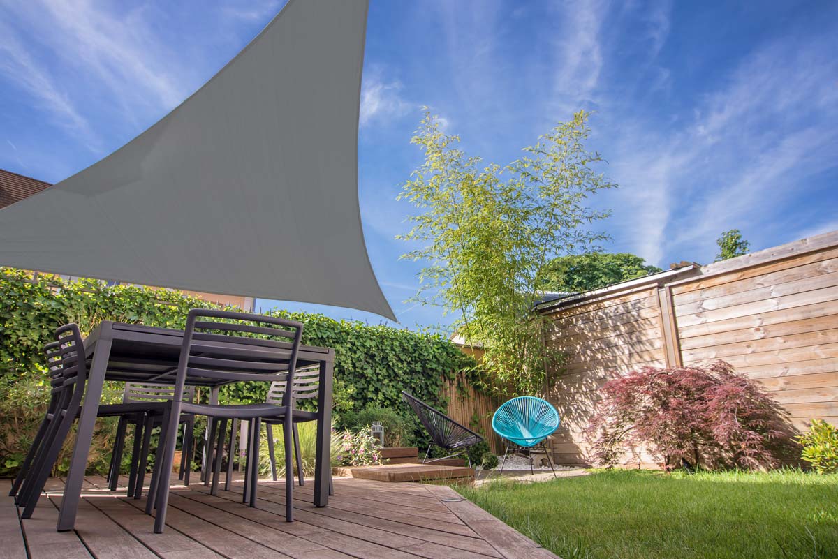 Grey Triangle Waterproof Shade Sail - Image 3